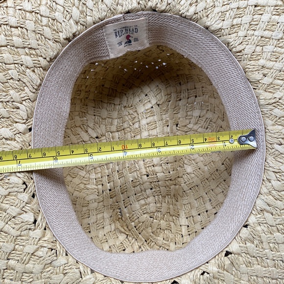 RedHead Straw Hat with Dark Brown Leather Band - Picture 9 of 10